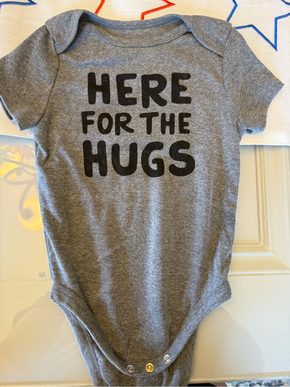 jumping beans Gray "Here For The Hugs" Baby One-Piece